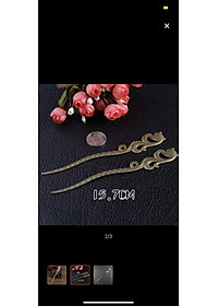 TRÂM CÀI TÓC HỒ LY VÀNG ĐỒNG CÓ HỘP NHUNG ĐỰNG