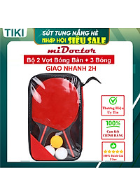 Bộ 2 Vợt Bóng Bàn Chính Hãng miDoctor + Túi Đựng Vợt Bóng Bàn + 3 Bóng 