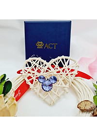 Cài áo đầu con gấu đá tím