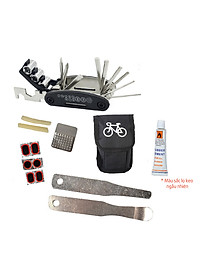 Túi Vá Săm Lốp Xe Đạp Sửa Chữa Đa Năng 10 in 1 Mini Khẩn Cấp (Bản nâng cấp có túi và Thanh nạy bằng kim loại) MaiLee