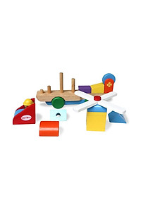 Đồ chơi gỗ Trực thăng lắp ráp | Winwintoys 65262 | Phát triển tư duy logic và phân biệt hình học, màu sắc