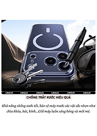 ốp lưng chống sốc sạc từ tính nam châm màng bảo vệ viền camera trong suốt cho iPhone 17 Pro Max / 17 Air / iP 17 Pro / 17 hiệu Likgus Lin Camshield Magnetic N52 - Chống sốc 2m, túi khí ẩn 4 góc, chống va đập, độ trong full HD - Hàng nhập khẩu