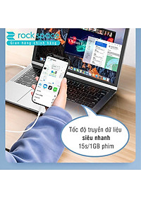 Dây cáp sạc nhanh Rockspace Z18 dành cho iphone, chuẩn PD 20W, ổn định, không nóng máy - Hàng chính hãng