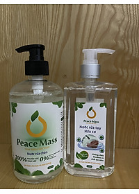 Combo Sản Phẩm Gốc Thực Vật NRTC1 Peace Mass Nước Rửa Tay 340ml + Nước Rửa Chén 500ml