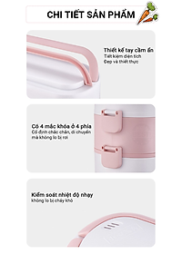 Hộp Cơm Cắm Điện Hâm Nóng Besti 2 Tầng 4 Khay Inox Cao Cấp Không Gỉ, Hộp Cơm Cắm Điện Văn Phòng Sang Trọng Đa Năng, Tiện Lợi Dễ Sử Dụng - Hàng Chính Hãng 