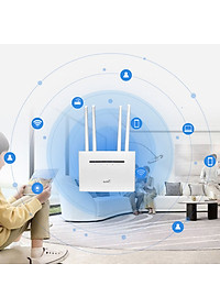 Bộ phát wifi từ sim 4G Pixlink CPE T901 Pro , router wifi 4 râu tốc độ cao  300Mbps, phủ sóng rộng, tích hợp 4 cổng WAN/LAN tiện dụng, phù hợp với tất cả các loại sim ở VN - Hàng Chính Hãng / Hàng Nhập Khẩu