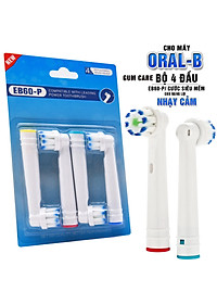 Cho máy Oral B Braun, bộ 4 Đầu Bàn Chải đánh răng điện thay thế MIHOCO EB60-P New Gum Care, sợi cước siêu mềm, cho răng lợi nhạy cảm