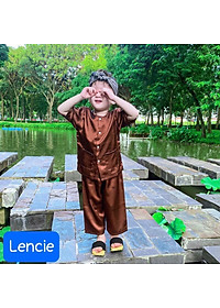 Bộ bà ba cho bé trai đi chơi biểu diễn đẹp từ 12-40kg chất lụa mềm mát (kèm khăn)