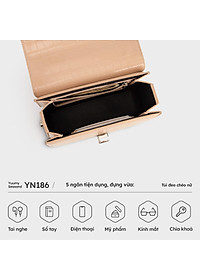 Túi Yuumy ( Thời trang nữ phối khóa trang trí size 18 - Túi đeo chéo da Verein YN186 )