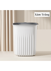 Thùng rác, thùng rác nhựa, chất liệu nhựa PP cao cấp - Chịu lực tốt - Có vòng áp suất cố định túi rác - Thay túi rác dễ dàng - Màu trắng - Nhỏ - Vừa - Lớn