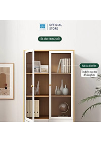 Tủ Gỗ Kết Hợp Cửa Kính Thương Hiệu SIB Decor Đa Năng, Hiện Đại KG45