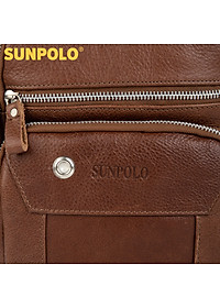 Túi Nam Đeo Chéo Da Thật SUNPOLO STU109 (Nâu)
