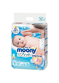 Bỉm - Tã dán Moony size S 84 miếng