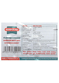 Ổ cắm điện Sunhouse 2 USB 3 lỗ 3 chấu 2.5m SHE- OC2-3RU - Hàng chính hãng