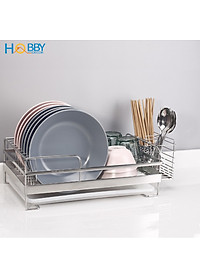 Kệ chén 1 tầng đa năng inox 304 kèm ống đũa Hobby home decor KC1