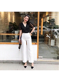 1 Quần tây công sở ống suông rộng, ống đứng, dạng cullotes sang trọng, nữ tính