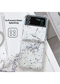 Ốp lưng chống sốc trong suốt hỗ trợ sạc Maqsafe cho Samsung Galaxy Z Flip 4 hiệu Likgus Maqsafe Magetic Case siêu mỏng 1.5mm, độ trong tuyệt đối, chống trầy xước, chống ố vàng, tản nhiệt tốt - hàng nhập khẩu