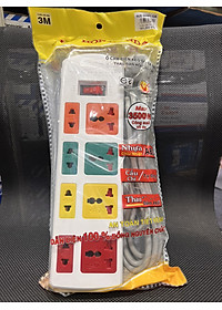 Ổ cắm điện đa năng Honjianda HJD-0448B -13A dây 3 mét hàng chính hãng màu ngẫu nhiên