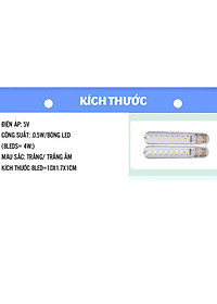 Đèn Led Thanh 8 Bóng Để Bàn Đầu Gắn Ngõ USB Dự Phòng 4W (0.5W/led) Siêu Sáng