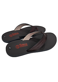 Dép nam xỏ ngón Trường Hải da bò thật màu nâu mặt đúc chịu nước XN151