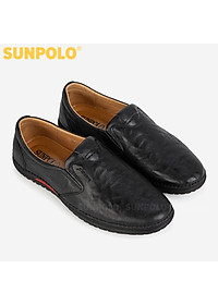 Giày Mọi Nam Da Bò Cao Cấp SUNPOLO CS5026 Mũi bo tròn thanh lịch (Đen, Nâu)