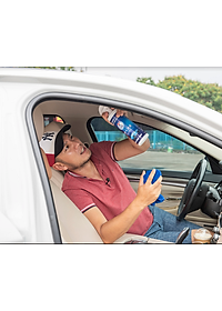  Combo 2 chai lớn 500ml & 1 chai nhỏ 100ml - Xwash For Car chai xịt vệ sinh nội thất xe hơi - Tặng kèm khăn lông cừu