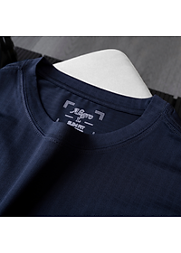 Áo phông cộc tay ô chấm màu navy ALGAPC074