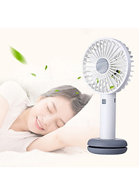 Quạt Điện Mini Cầm Tay Tích Điện Damas T9 - Thiết kế với 3 chế độ gió, đèn Led 7 màu siêu đẹp mắt, kiểu dáng nhỏ gọn tiện lợi, có thể cầm tay, để bàn tiện dụng - Hàng Chính Hãng