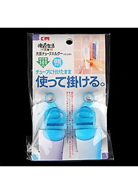 Vỉ 2 móc hít kẹp tuýp thuốc đánh răng, mỹ phẩm KM- 811X hàng Nhật - Xanh