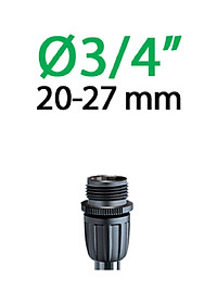 Đầu Nối Ren Sang Ống Mềm Claber 91015, ren ngoài 21mm hoặc 34mm