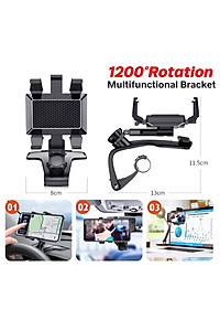Giá đỡ điện thoại ô tô Volcano Cars xoay 360 độ chống rung treo đa điểm trên taplo, gương chiếu hậu_B126_HÀNG CHÍNH HÃNG