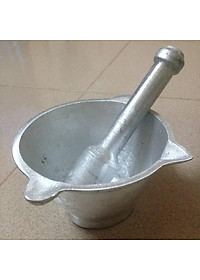 Bộ chày cối gang lớn đúc nguyên khối- Hàng đẹp loại 1- size 20 cm, nặng 1.3 kg