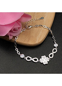 Vòng Tay , Lắc Tay Nữ Bạc 925 Cỏ 4 Lá Đính Đá May Mắn BẠC HIỂU MINH LTU434