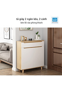 Tủ Gỗ Để Giày Thiết Kế Hiện Đại Với Hệ Chân Gỗ Tự Nhiên Thương Hiệu SIB Decor TG07