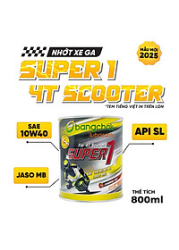 Nhớt xe tay ga (dầu nhờn động cơ đốt trong) SUPER 1 4t SCOOTER SL MB 10W40 24/0.8L RED SCENT EX - Công thức cải tiến, mùi dâu, màu đỏ
