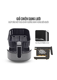 Nồi chiên không dầu Elmich AFE-3948, dung tích 3.5L, công suất 1500W, công nghệ chiên Rapid Air giúp chiên, rán thức ăn chín đều và ngon - Hàng chính hãng