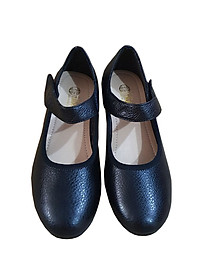 Giày Búp Bê Đế Xuồng Trơn Chính Hãng TRƯỜNG HẢI DX125 Da Bò Thật Màu Đen Đế Cao su Mềm Dẻo 4Cm HÌNH ẢNH THẬT