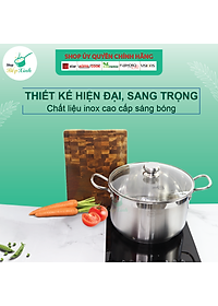 Nồi luộc gà cao cấp Fivestar N28-3DG 3 đáy từ nắp kính 28cm ( tặng 2 vá canh )