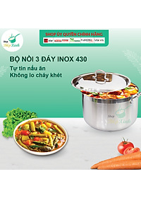 Nồi luộc gà cao cấp FiveStar Standard 3 đáy từ N32-3D nắp inox 32cm , tặng 2 muỗng canh