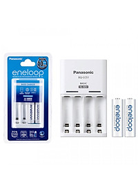 Bộ sạc và pin PANASONIC Eneloop CC51E ( 2 viên AA 2000mAh) - Hàng chính hãng