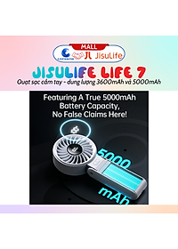Quạt sạc cầm tay gấp gọn JisuLife Life 7 - dung lượng 3600-5000mAh - Hàng chính hãng