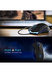 Chuột chơi game văn phòng có dây PICTEK T9 7200DPI 7 nút - Hàng Chính Hãng