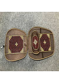 Bộ tấm lưới tựa lưng massage hạt gỗ trên xe ô tô, xe hơi DC-HG01