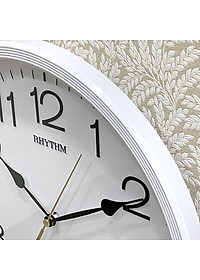 Đồng hồ treo tường Nhật Bản Rhythm CMG734NR03, Kt 31.2 x 5.0cm, 710g Vỏ nhựa, dùng PIN