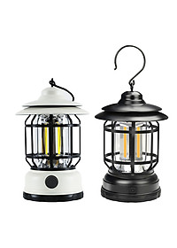 Đèn Cắm Trại, Đèn Camping Phong Cách Cổ Điển, Đèn Pin Sạc Tích Điện USB, Đèn Măng Xông - Hàng Nhập Khẩu