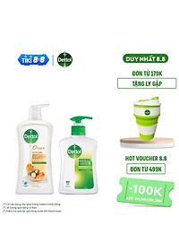 Bộ 1 chai sữa tắm Onzen mật ong kháng khuẩn dưỡng thể Dettol 950g/Chai và 1 nước rửa tay diệt khuẩn Dettol 250g/Chai