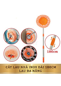 Chổi Quét Trần Nhà Cán Kéo Dài 180Cm ,Cây Lau Trần Nhà Hình Hoa Hướng Dương Xoay 180 Độ Giúp Bạn Làm Sạch Mọi Ngóc Ngách - HÀNG CHÍNH HÃNG MINIIN