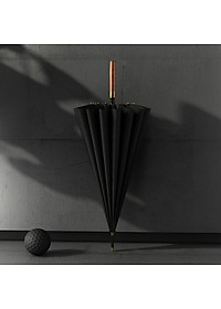 Ô dù tán rộng che nắng mưa H27 NASON, 16 nan, khắc tên lên tay cầm gỗ, chống lật trong gió to, che 2 3 người