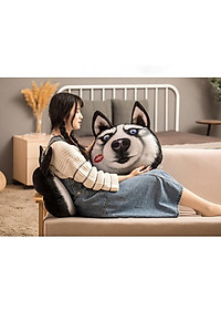 Gối ôm gấu bông chó Husky mặt ngáo - Thú Nhồi Bông - Đồ chơi sang trọng