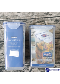 Bộ 2 Hộp Bảo Quản Thực Phẩm Lock&Lock Cao- HPL809  Chất Liệu Nhựa PP, Nắp Có Ron Silicone 1.3L/1 Hộp - Hàng Chính Hãng